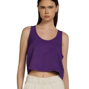 $105 New Les Tien Purple Crop Tank - small